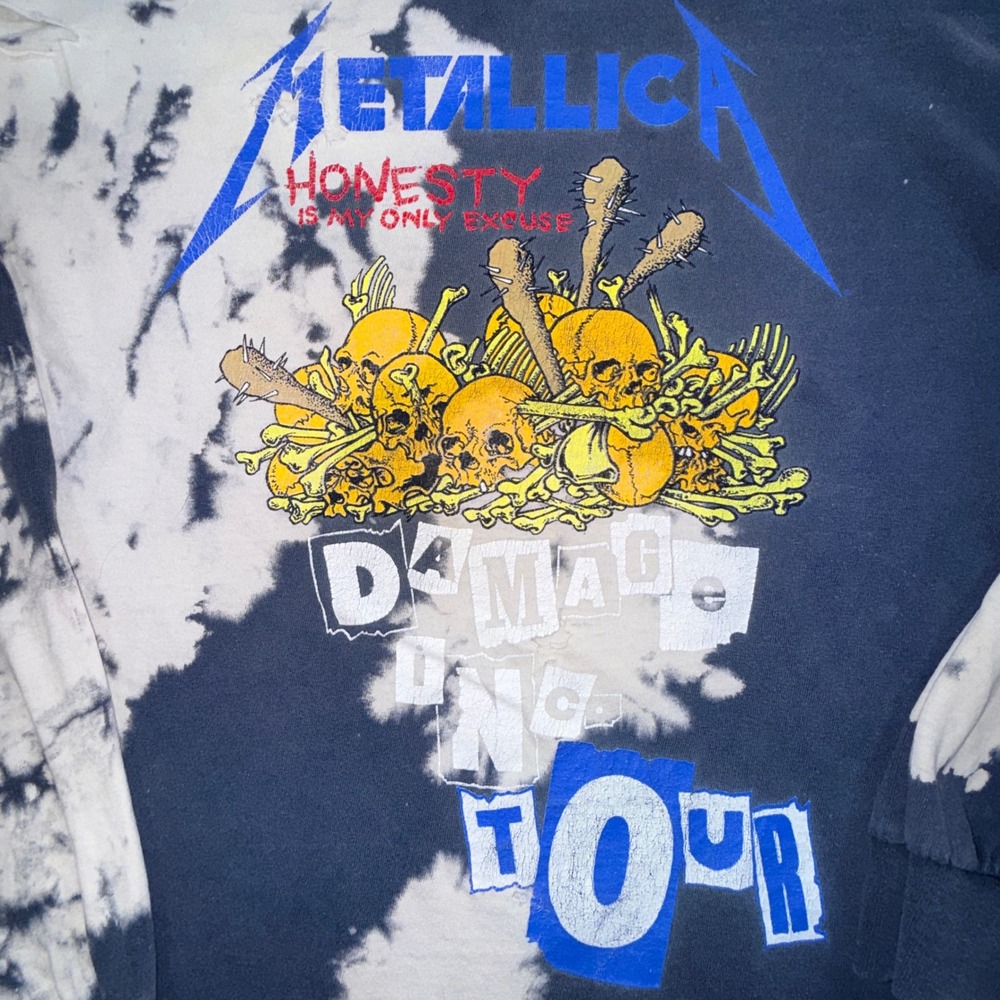 Metallica Damage Inc Tour Long Sleeve Shirt Mens M Distressed Tie Dye